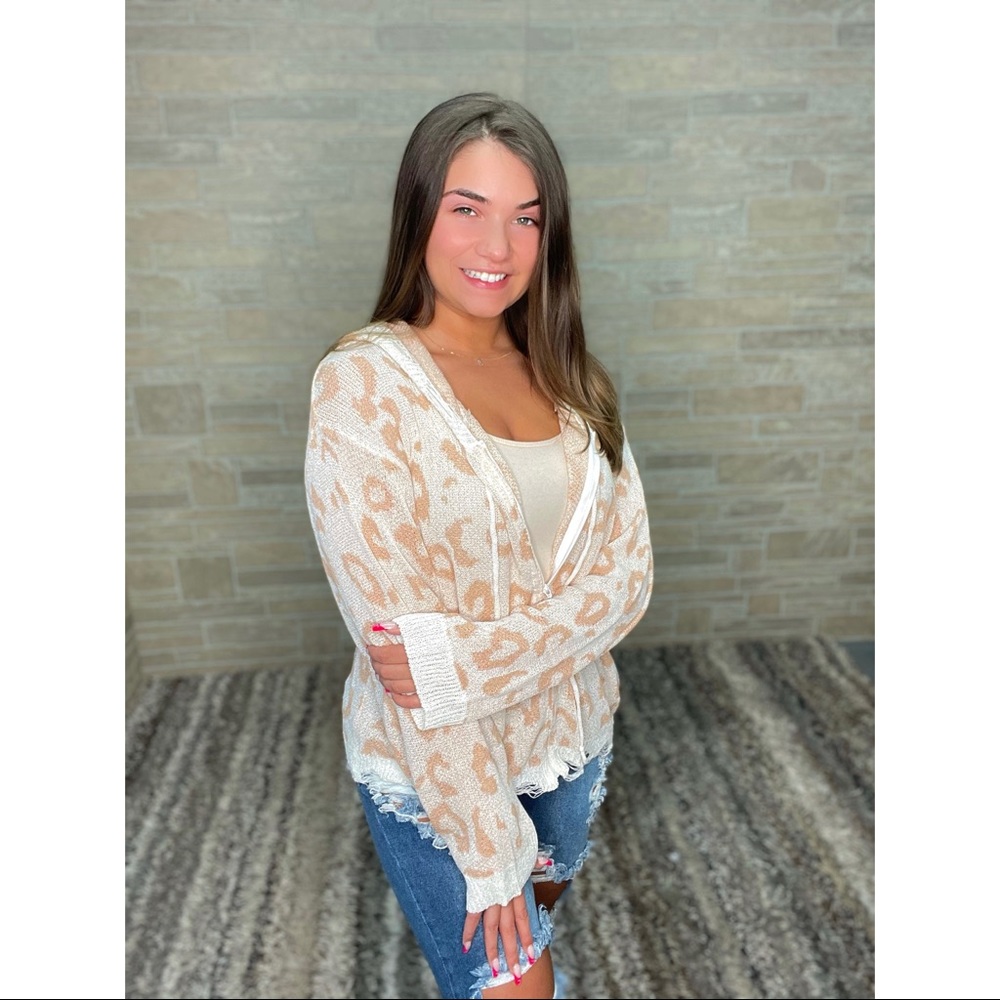 Show Your Spots Zip Up Sweater